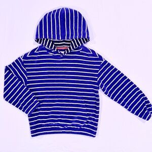 New Mini Boden Toweling Throw Boys 5-6 Y Girls Striped Hooded Beach Cover Shirt